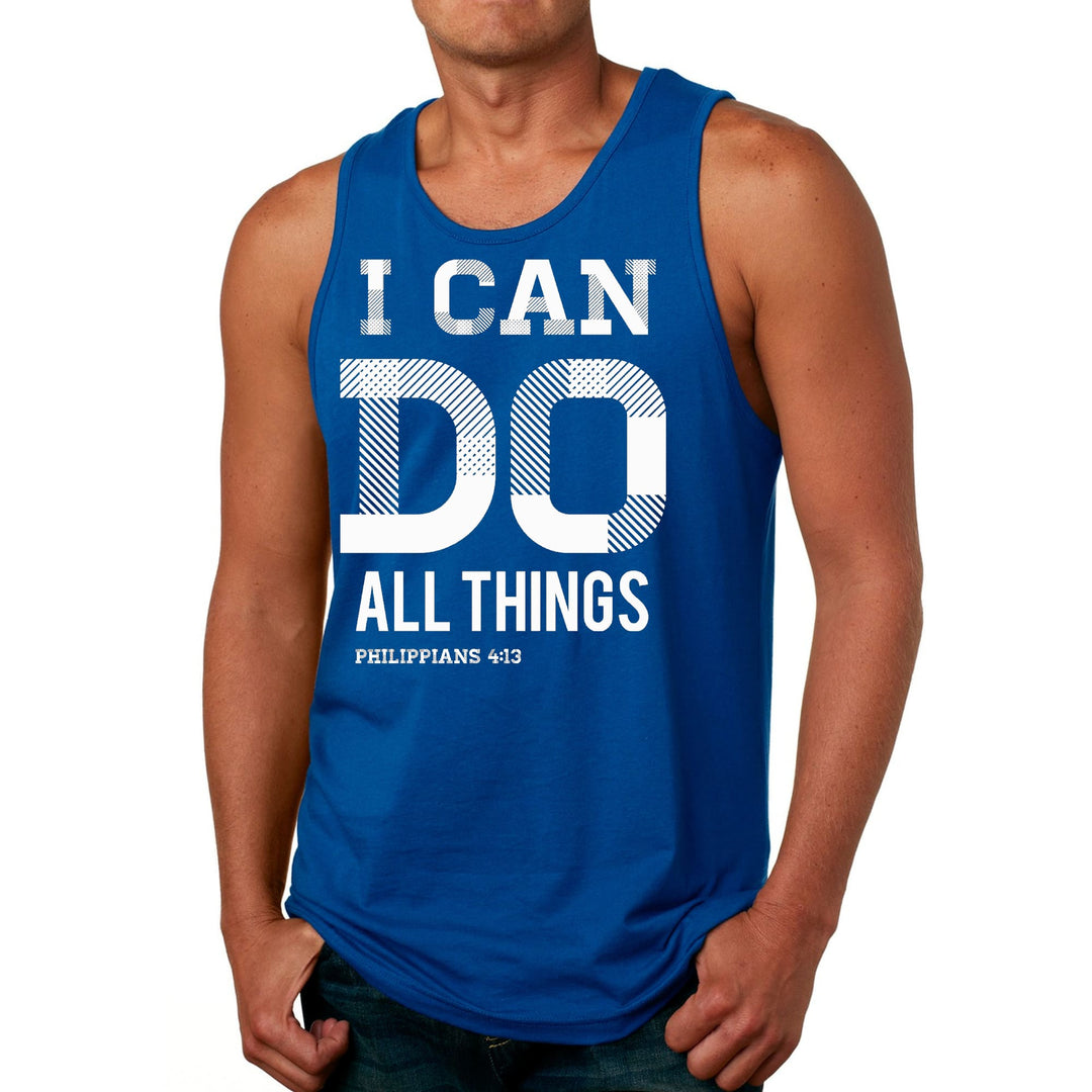 Mens Fitness Tank Top Graphic T-shirt i can do All Things Philippians - Mens