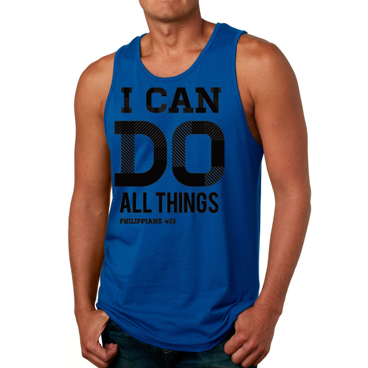 Mens Fitness Tank Top Graphic T-shirt i can do All Things Philippians - Mens