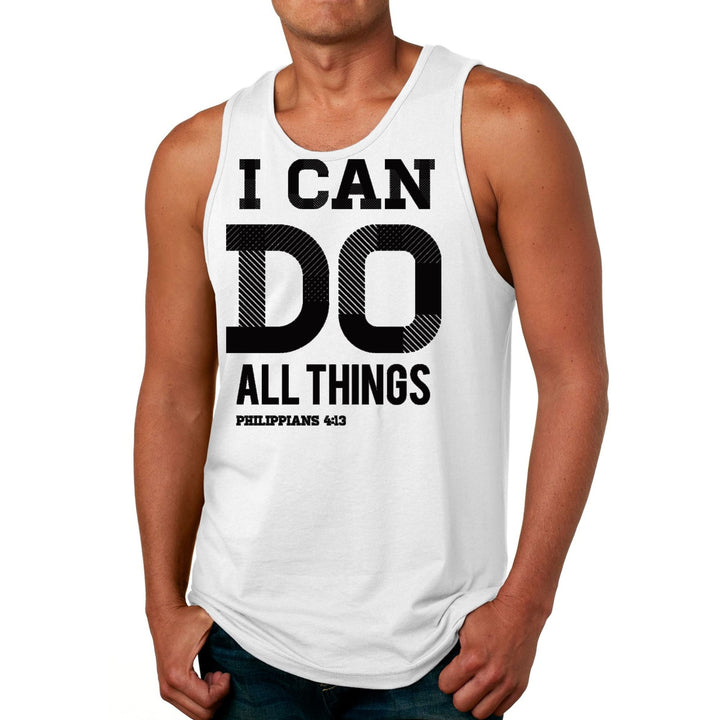 Mens Fitness Tank Top Graphic T-shirt i can do All Things Philippians - Mens