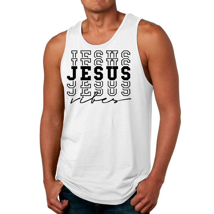 Mens Fitness Tank Top Graphic T-shirt Jesus Vibes - Mens | Tank Tops