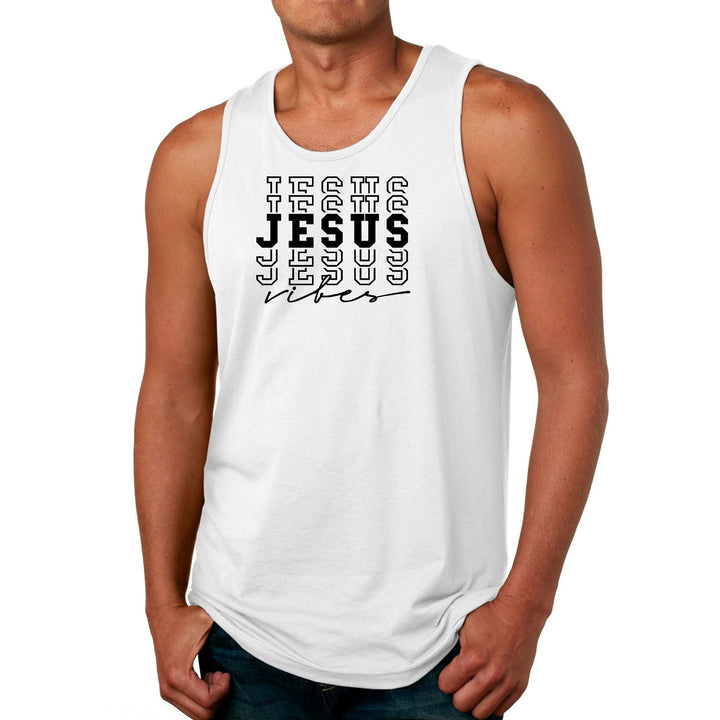 Mens Fitness Tank Top Graphic T-shirt Jesus Vibes - Mens | Tank Tops