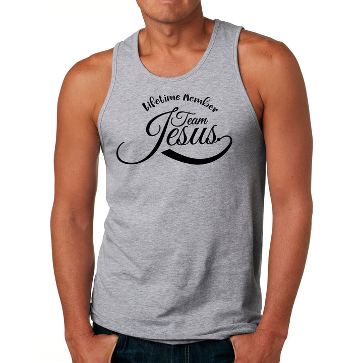 Mens Fitness Tank Top Graphic T-shirt Lifetime Member Team Jesus - Mens | Tank