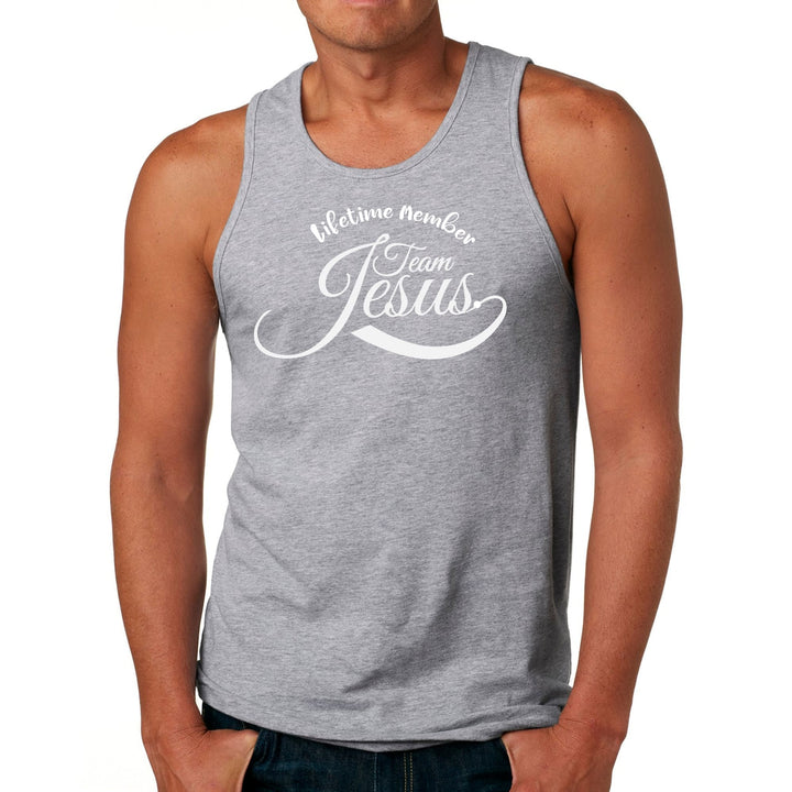 Mens Fitness Tank Top Graphic T-shirt Lifetime Member Team Jesus - Mens | Tank