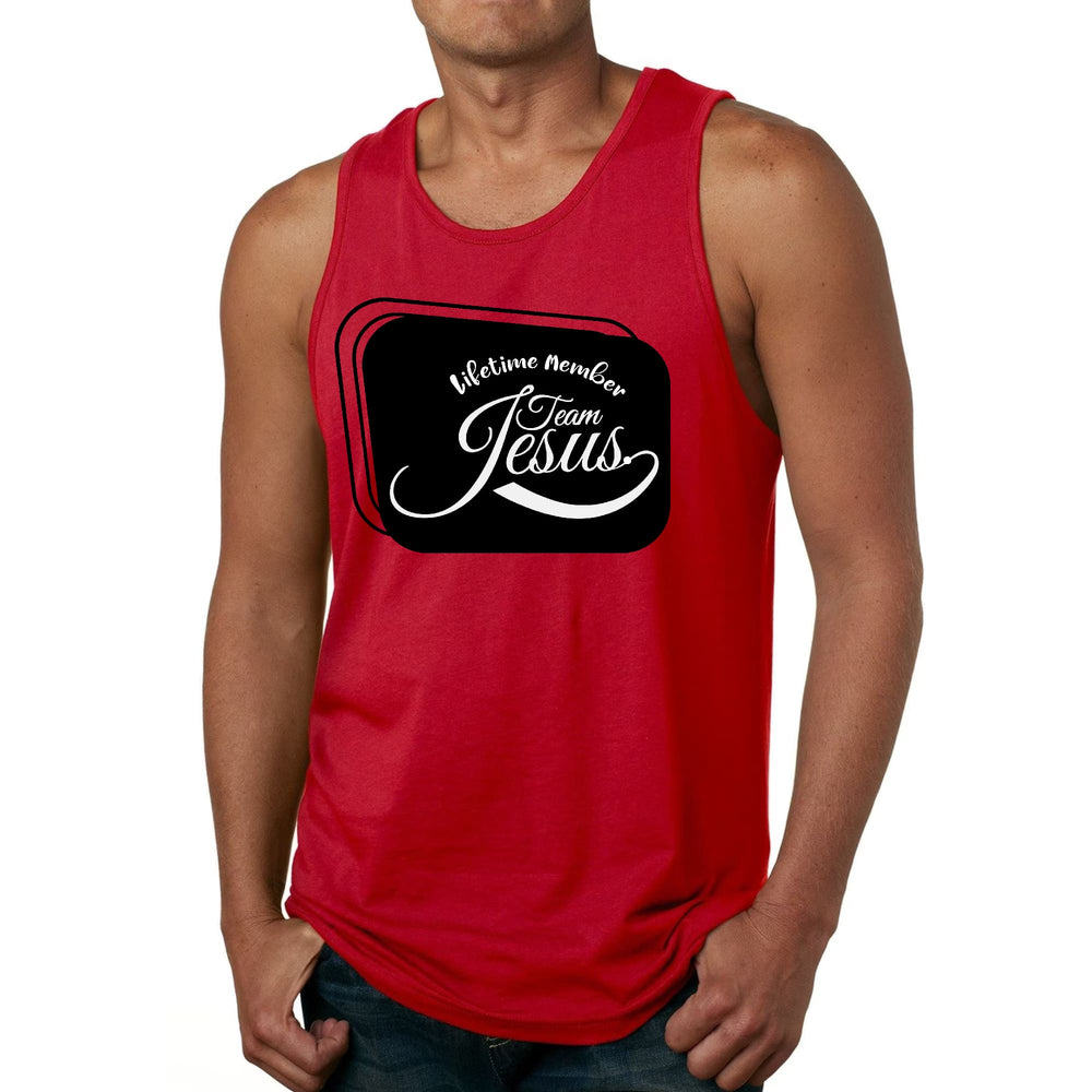 Mens Fitness Tank Top Graphic T-shirt Lifetime Member Team Jesus - Mens | Tank