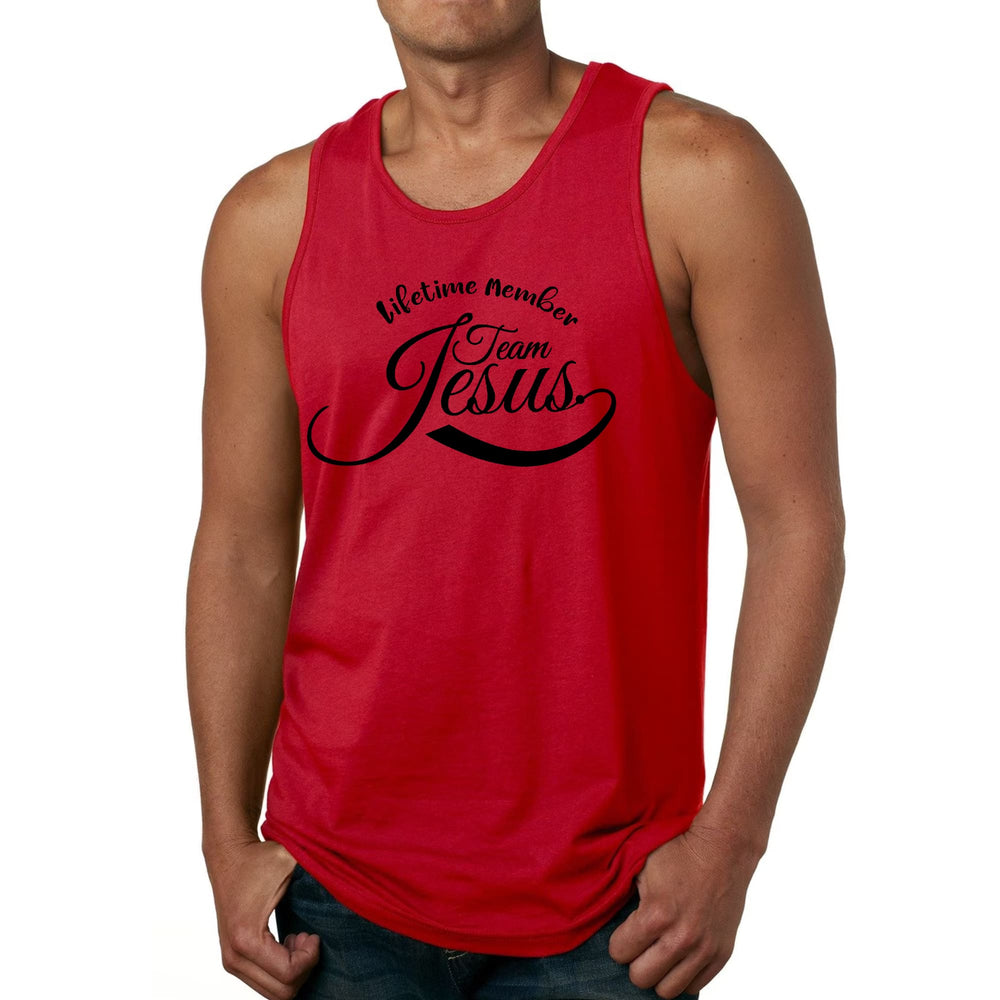 Mens Fitness Tank Top Graphic T-shirt Lifetime Member Team Jesus - Mens | Tank