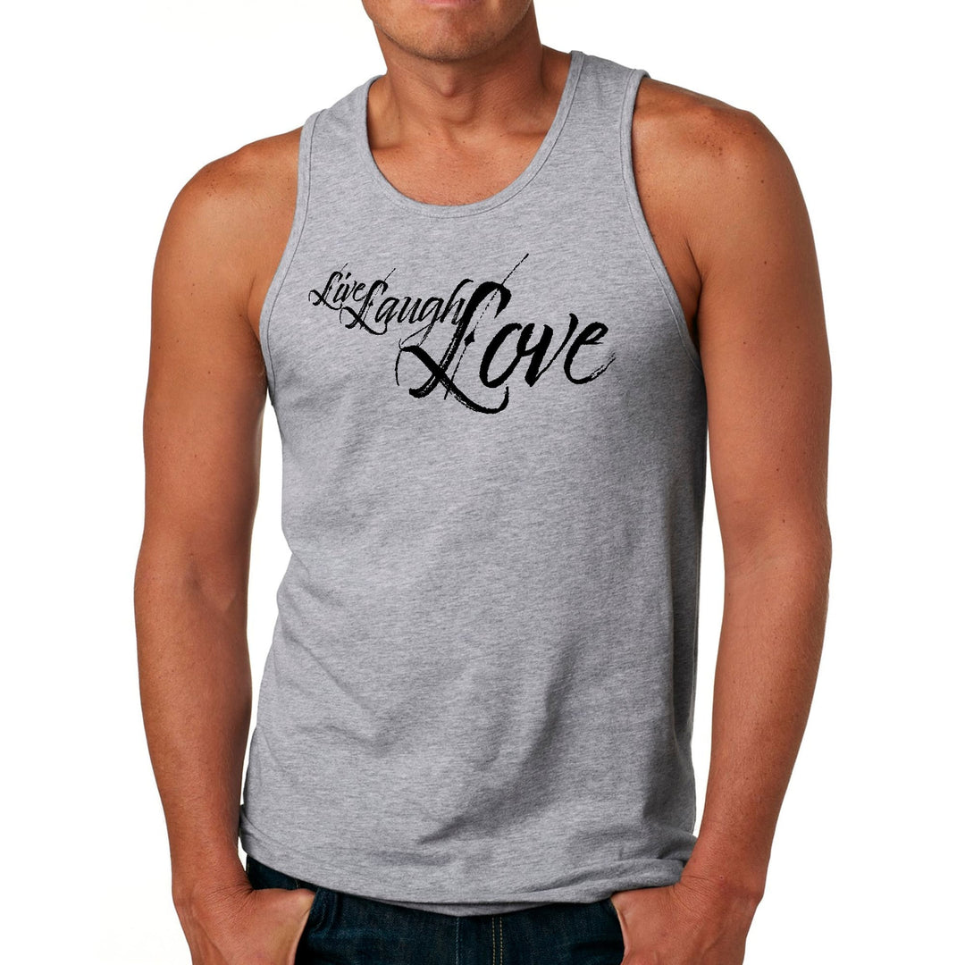 Mens Fitness Tank Top Graphic T-shirt Live Laugh Love Black - Mens | Tank Tops