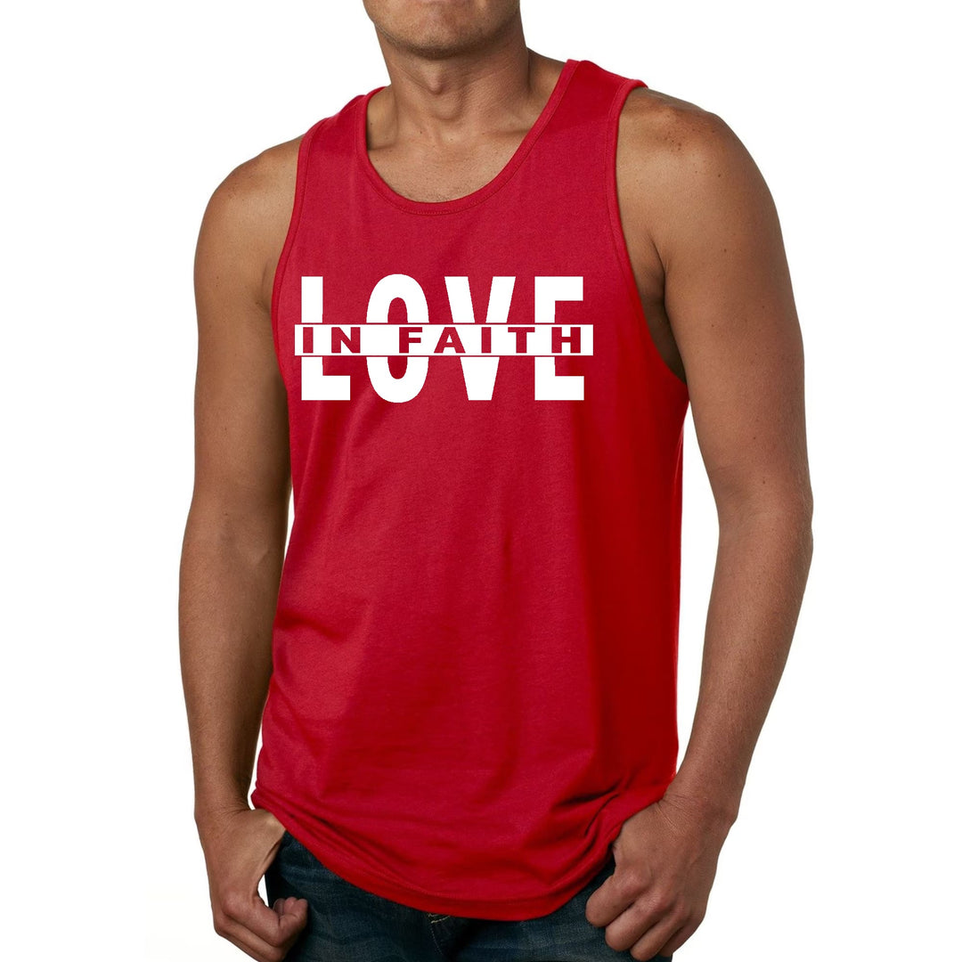 Mens Fitness Tank Top Graphic T-shirt Love in Faith - Mens | Tank Tops