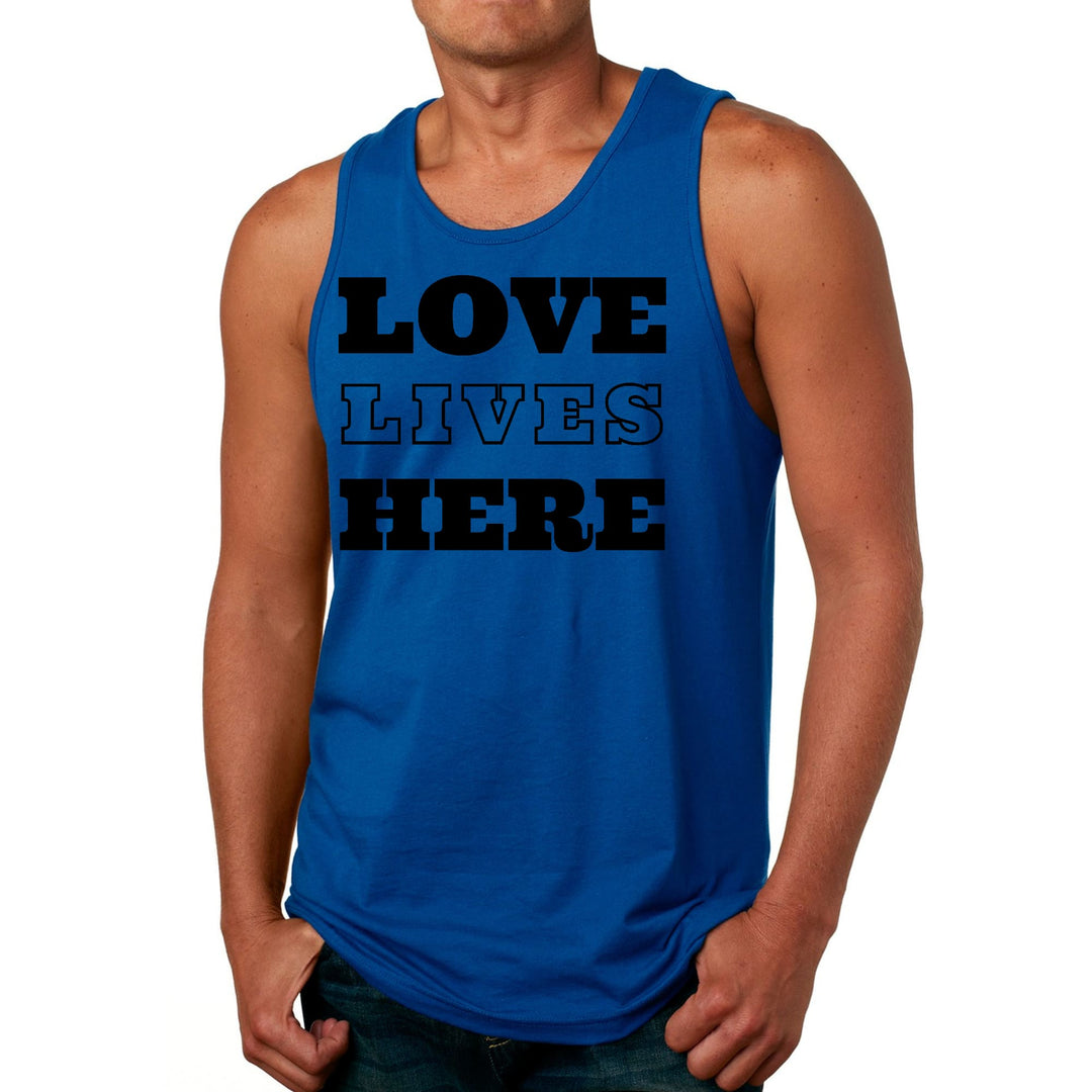 Mens Fitness Tank Top Graphic T-shirt Love Lives Here - Mens | Tank Tops