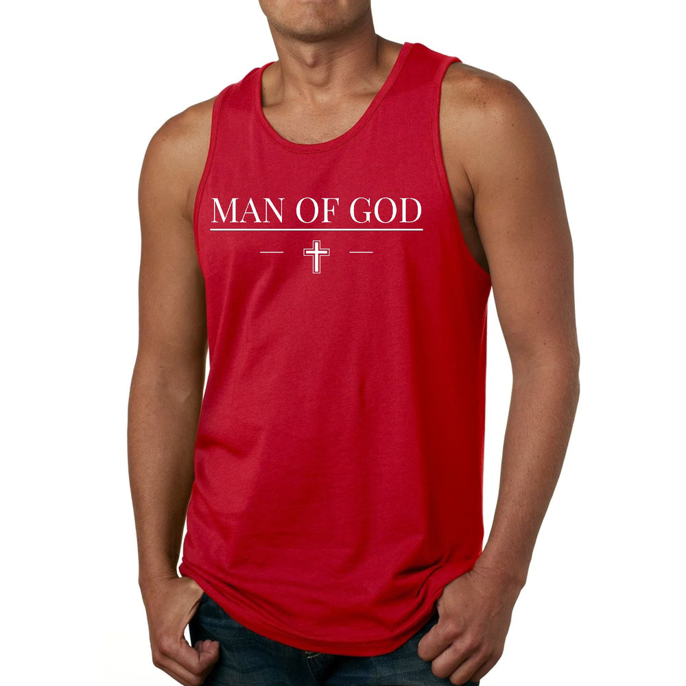 Mens Fitness Tank Top Graphic T-shirt Man of God Print - Mens | Tank Tops