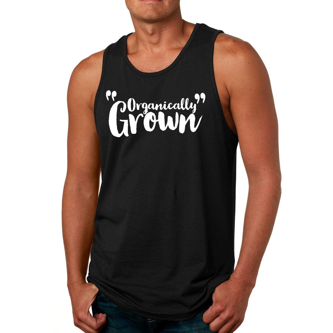 Mens Fitness Tank Top Graphic T-shirt Organically Grown - Affirmation - Mens