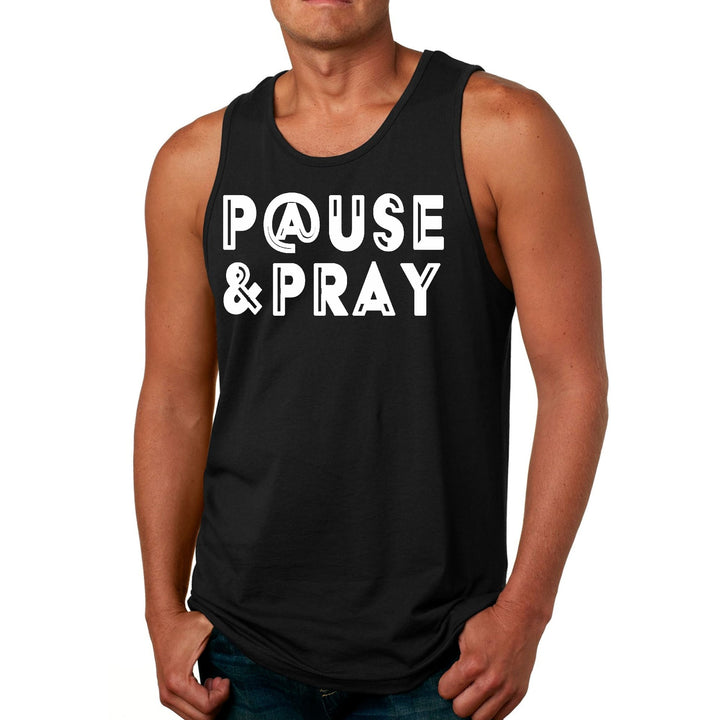 Mens Fitness Tank Top Graphic T-shirt Pause and Pray - Mens | Tank Tops