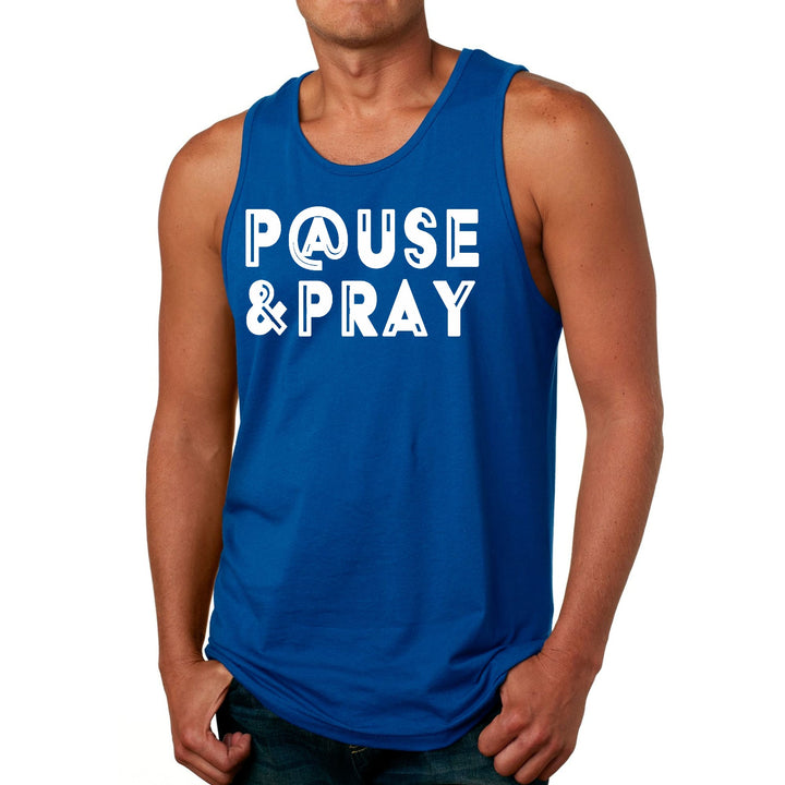 Mens Fitness Tank Top Graphic T-shirt Pause and Pray - Mens | Tank Tops