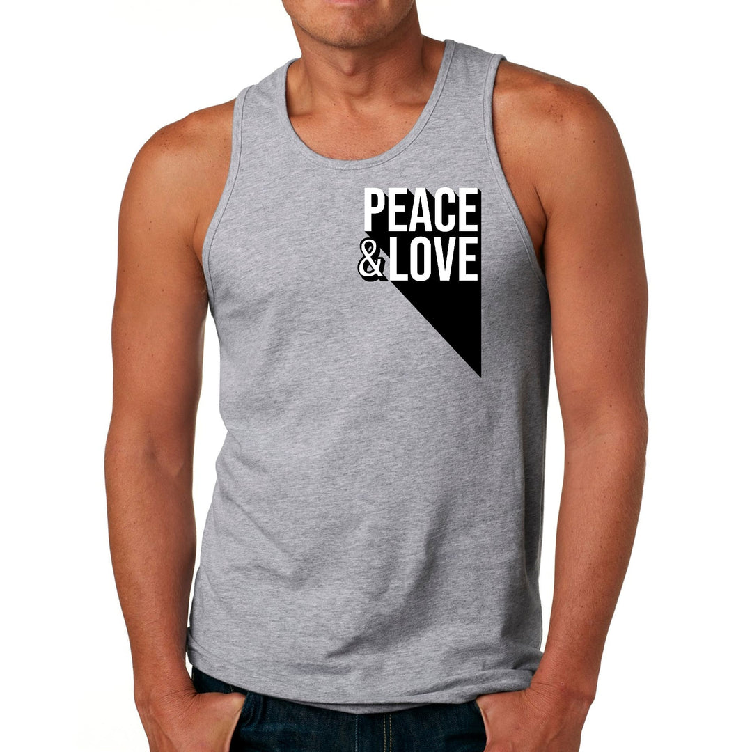 Mens Fitness Tank Top Graphic T-shirt Peace and Love Print - Mens | Tank Tops