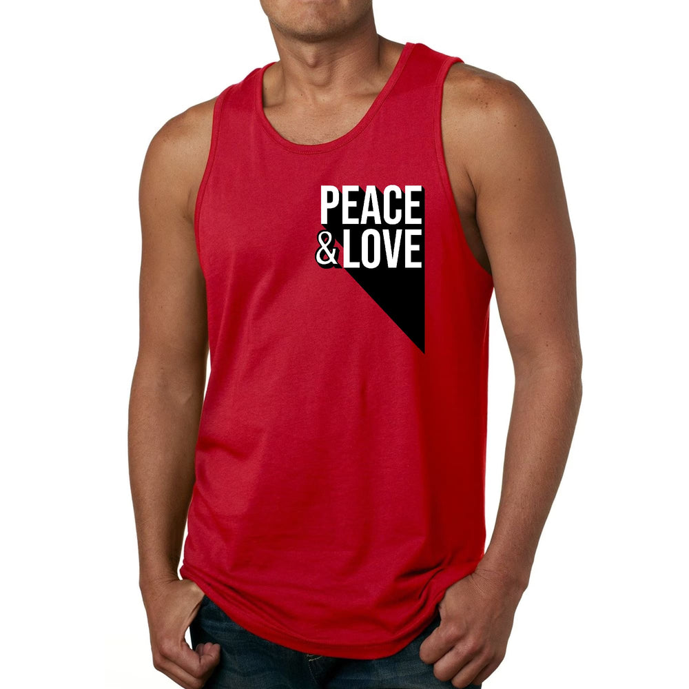 Mens Fitness Tank Top Graphic T-shirt Peace and Love Print - Mens | Tank Tops