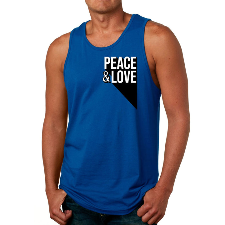 Mens Fitness Tank Top Graphic T-shirt Peace and Love Print - Mens | Tank Tops