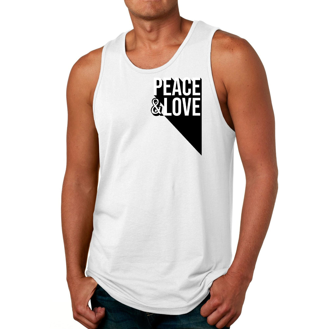 Mens Fitness Tank Top Graphic T-shirt Peace and Love Print - Mens | Tank Tops