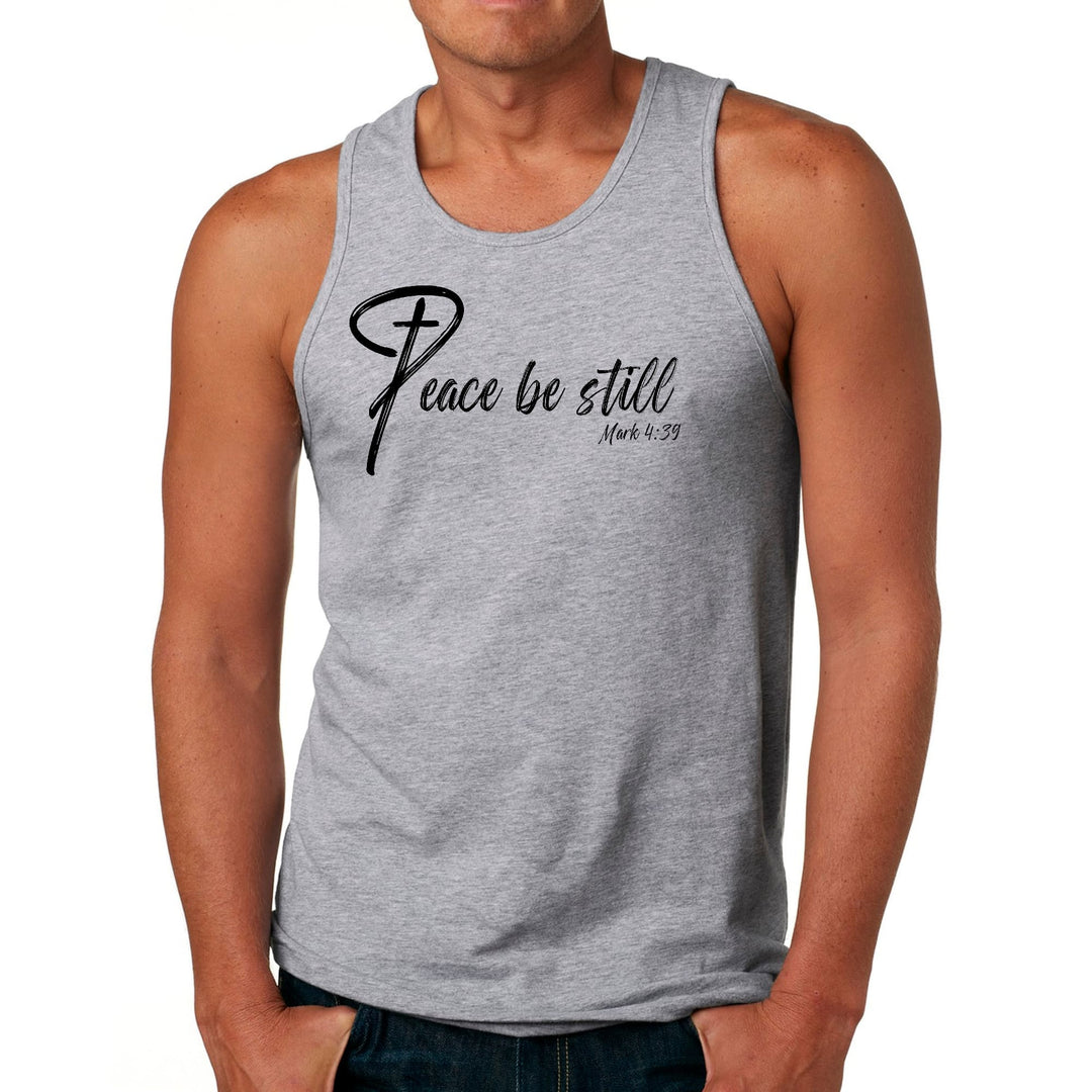 Mens Fitness Tank Top Graphic T-shirt Peace be Still - Mens | Tank Tops