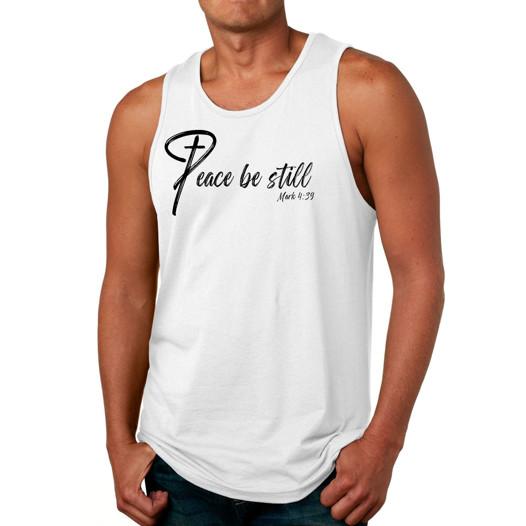 Mens Fitness Tank Top Graphic T-shirt Peace be Still - Mens | Tank Tops