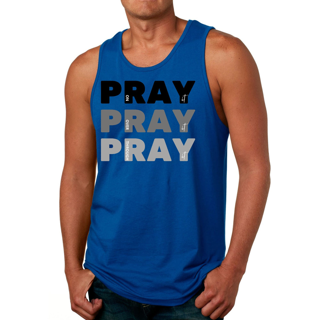 Mens Fitness Tank Top Graphic T-shirt Pray on it Over it Through - Mens | Tank