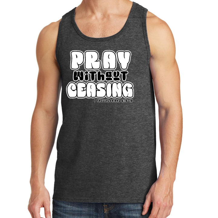 Mens Fitness Tank Top Graphic T-shirt Pray Without Ceasing, - Mens | Tank Tops