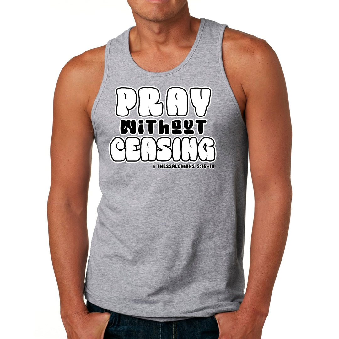 Mens Fitness Tank Top Graphic T-shirt Pray Without Ceasing, - Mens | Tank Tops