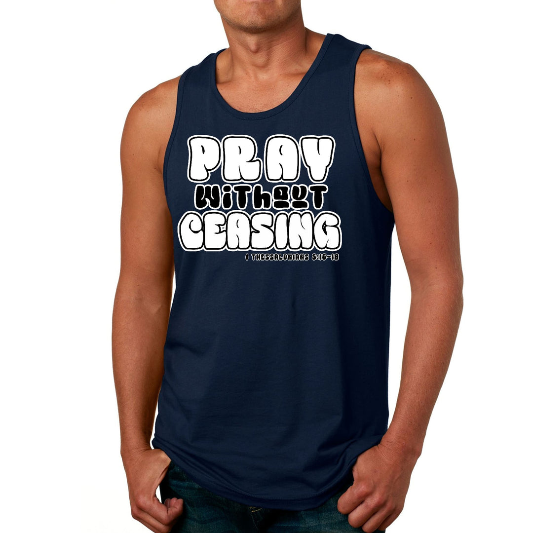 Mens Fitness Tank Top Graphic T-shirt Pray Without Ceasing, - Mens | Tank Tops