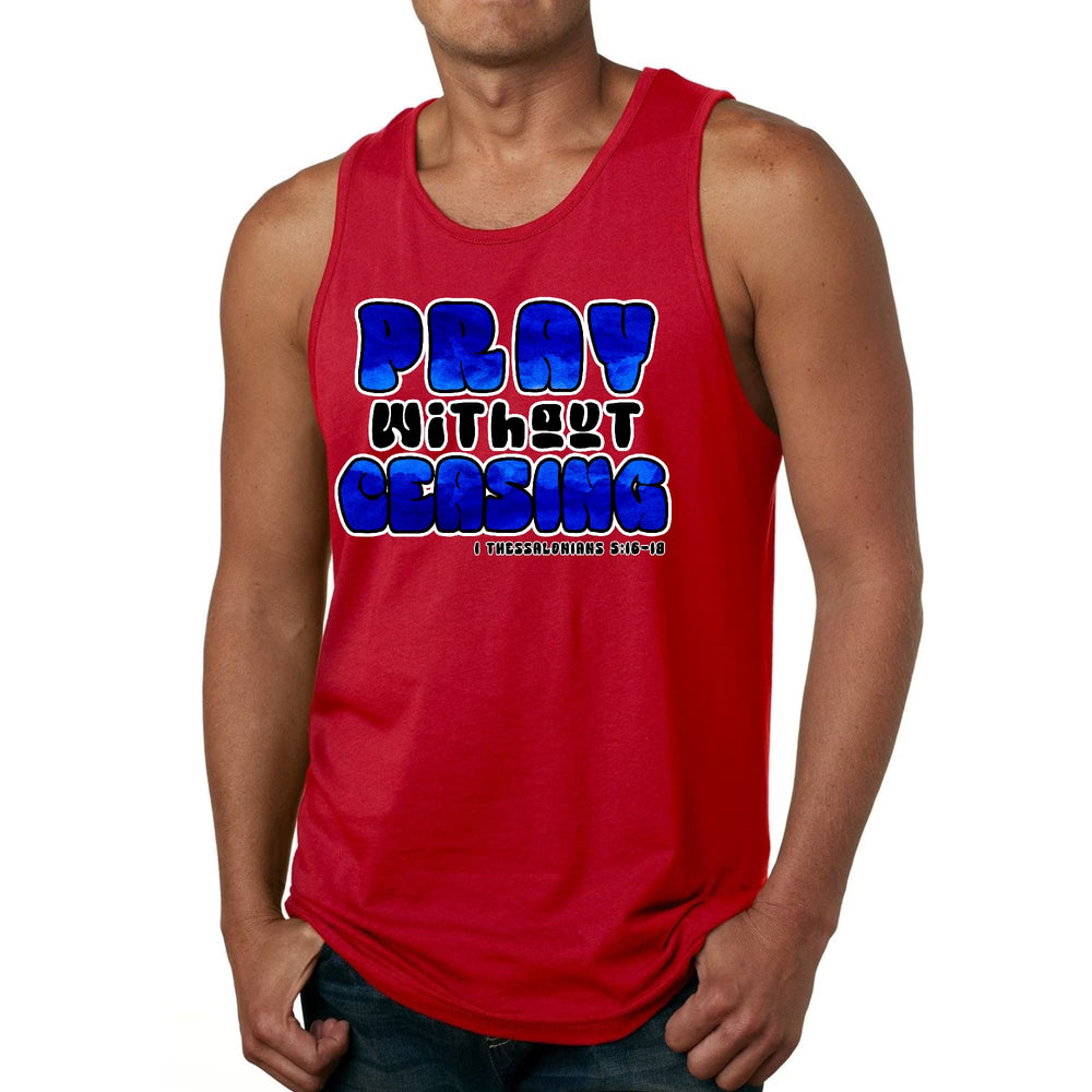 Mens Fitness Tank Top Graphic T-shirt Pray Without Ceasing, - Mens | Tank Tops