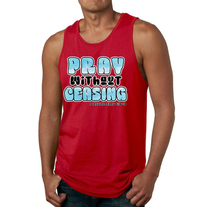 Mens Fitness Tank Top Graphic T-shirt Pray Without Ceasing, - Mens | Tank Tops