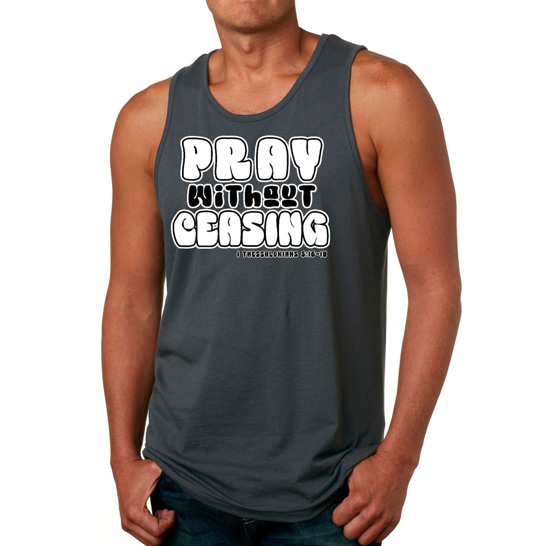 Mens Fitness Tank Top Graphic T-shirt Pray Without Ceasing, - Mens | Tank Tops