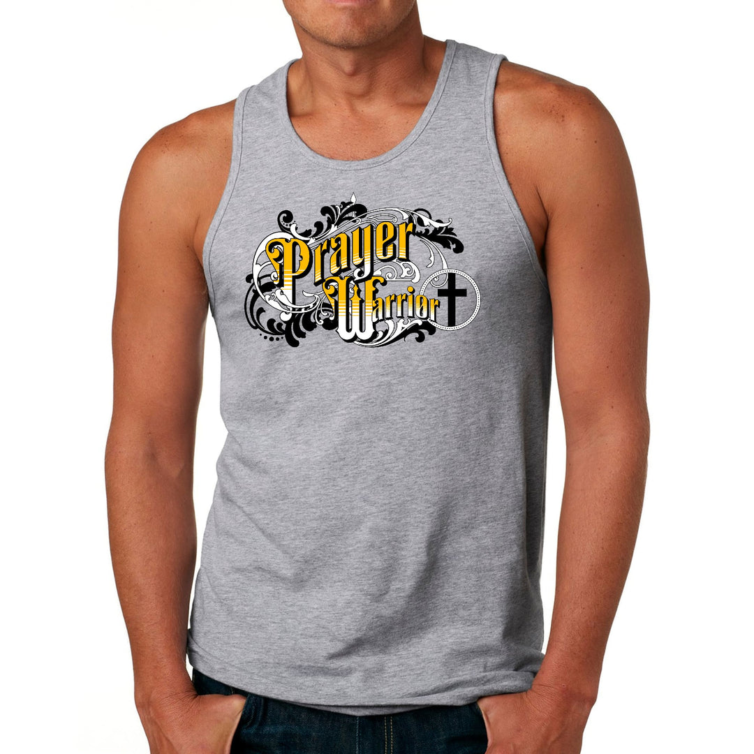 Mens Fitness Tank Top Graphic T-shirt Prayer Warrior Victorian Style - Mens