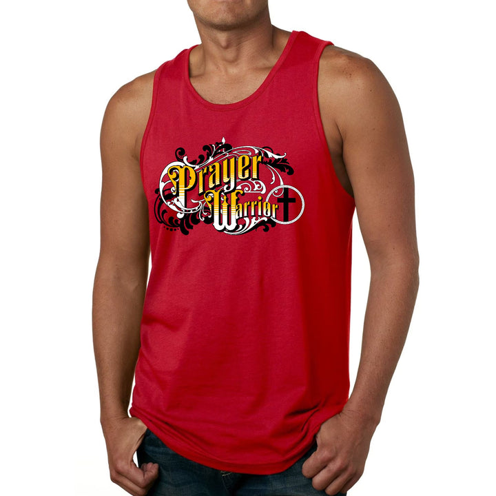 Mens Fitness Tank Top Graphic T-shirt Prayer Warrior Victorian Style - Mens