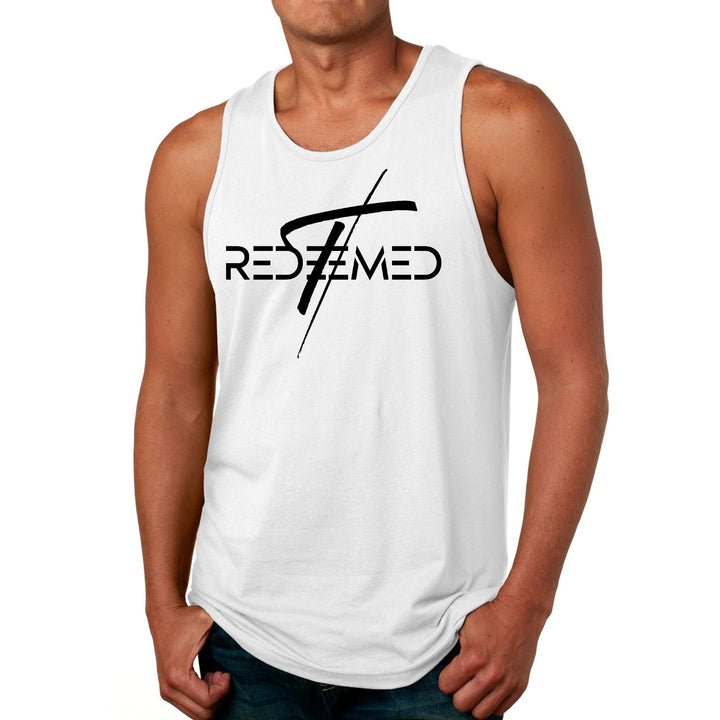 Mens Fitness Tank Top Graphic T-shirt Redeemed Cross Black - Mens | Tank Tops