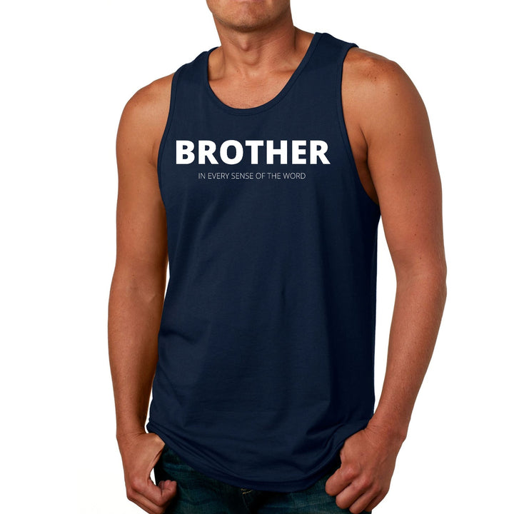 Mens Fitness Tank Top Graphic T-shirt Say it Soul - Brother (in Every - Mens