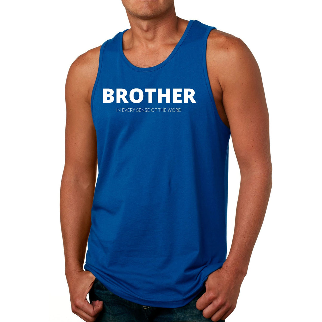 Mens Fitness Tank Top Graphic T-shirt Say it Soul - Brother (in Every - Mens