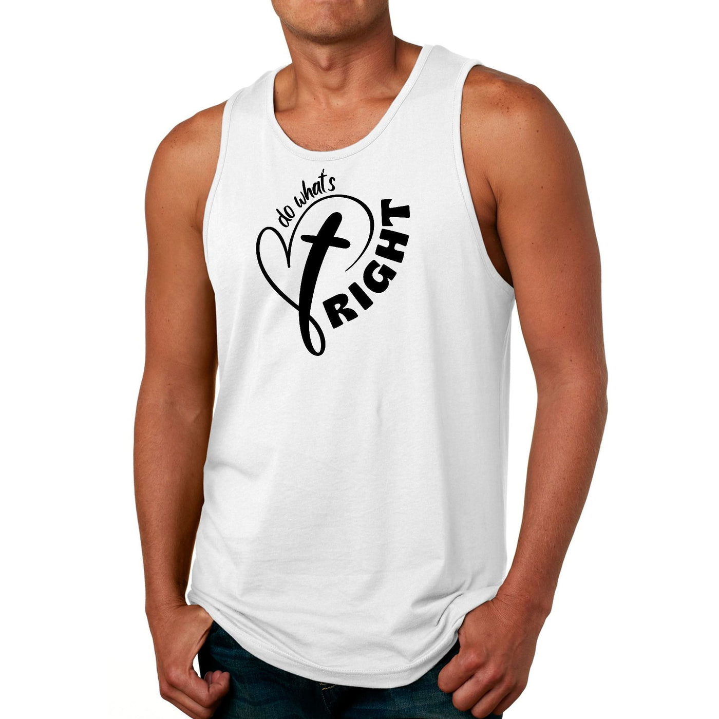 Mens Fitness Tank Top Graphic T-shirt Say It Soul - Do What’s Right - Mens