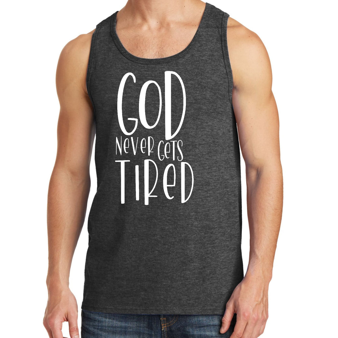 Mens Fitness Tank Top Graphic T-shirt Say it Soul - God Never Gets - Mens