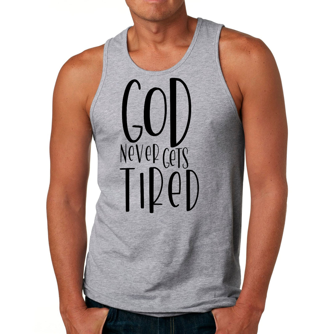 Mens Fitness Tank Top Graphic T-shirt Say it Soul - God Never Gets - Mens