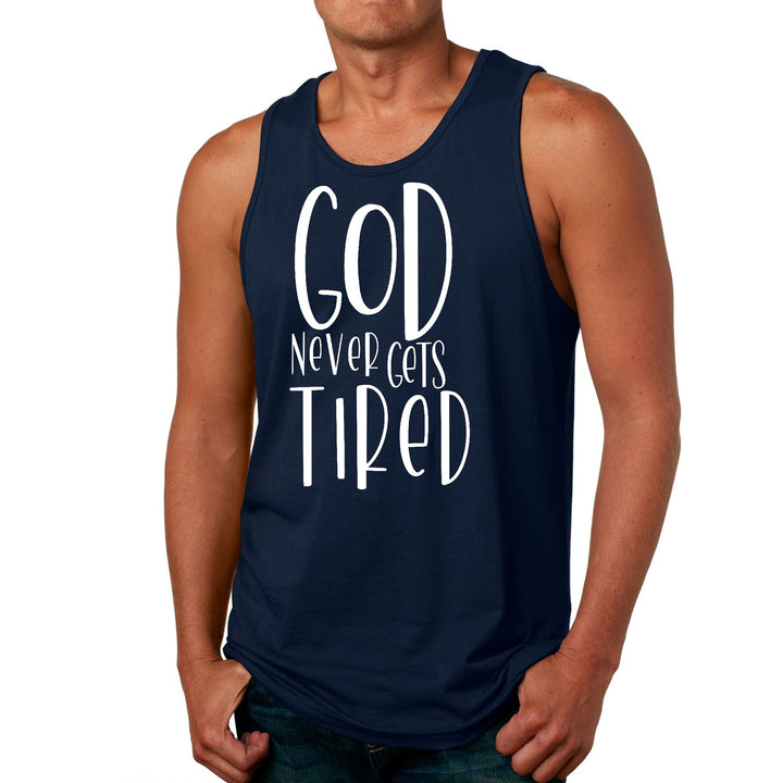 Mens Fitness Tank Top Graphic T-shirt Say it Soul - God Never Gets - Mens