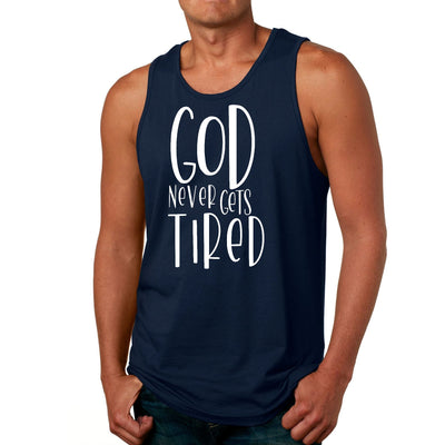 Mens Fitness Tank Top Graphic T-shirt Say It Soul - God Never Gets - Mens