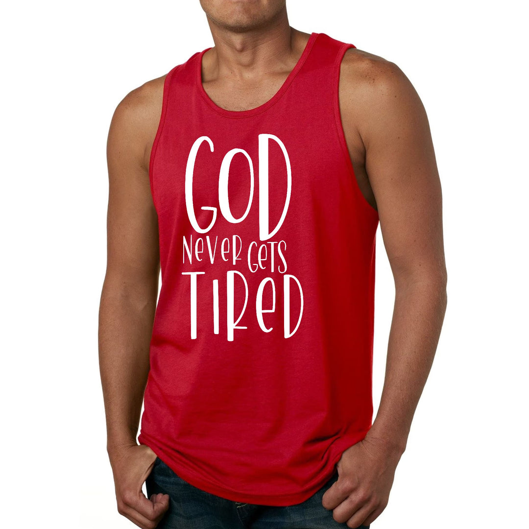 Mens Fitness Tank Top Graphic T-shirt Say it Soul - God Never Gets - Mens