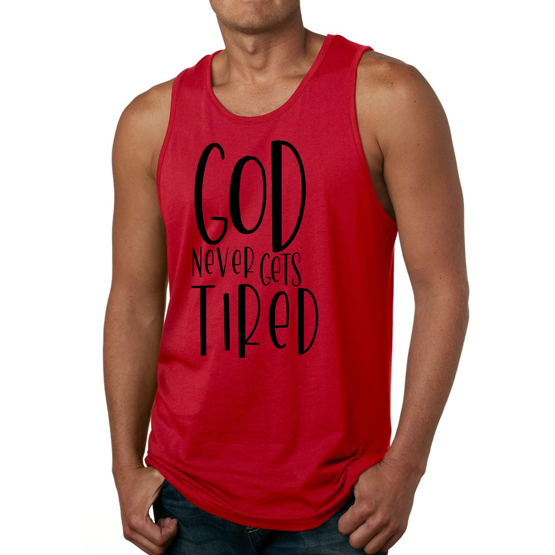 Mens Fitness Tank Top Graphic T-shirt Say it Soul - God Never Gets - Mens