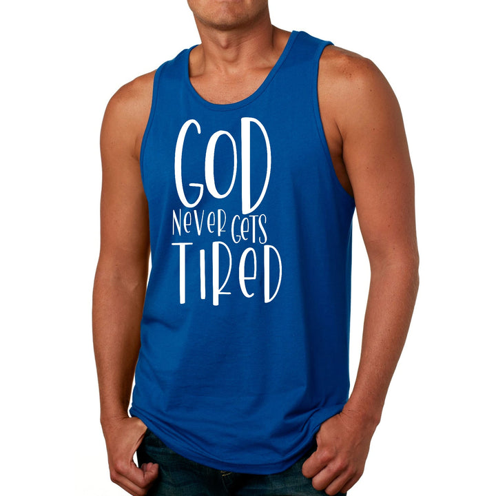 Mens Fitness Tank Top Graphic T-shirt Say it Soul - God Never Gets - Mens