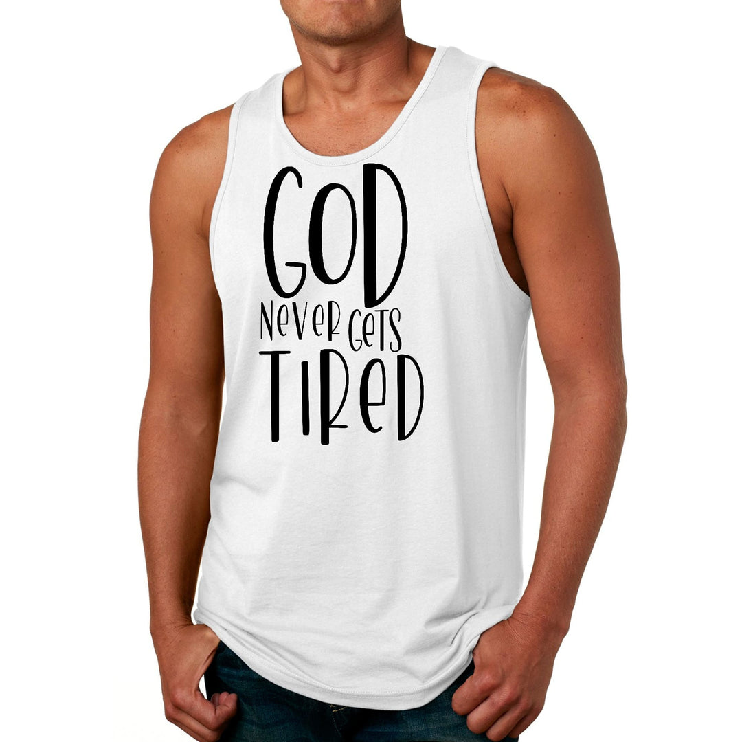 Mens Fitness Tank Top Graphic T-shirt Say it Soul - God Never Gets - Mens