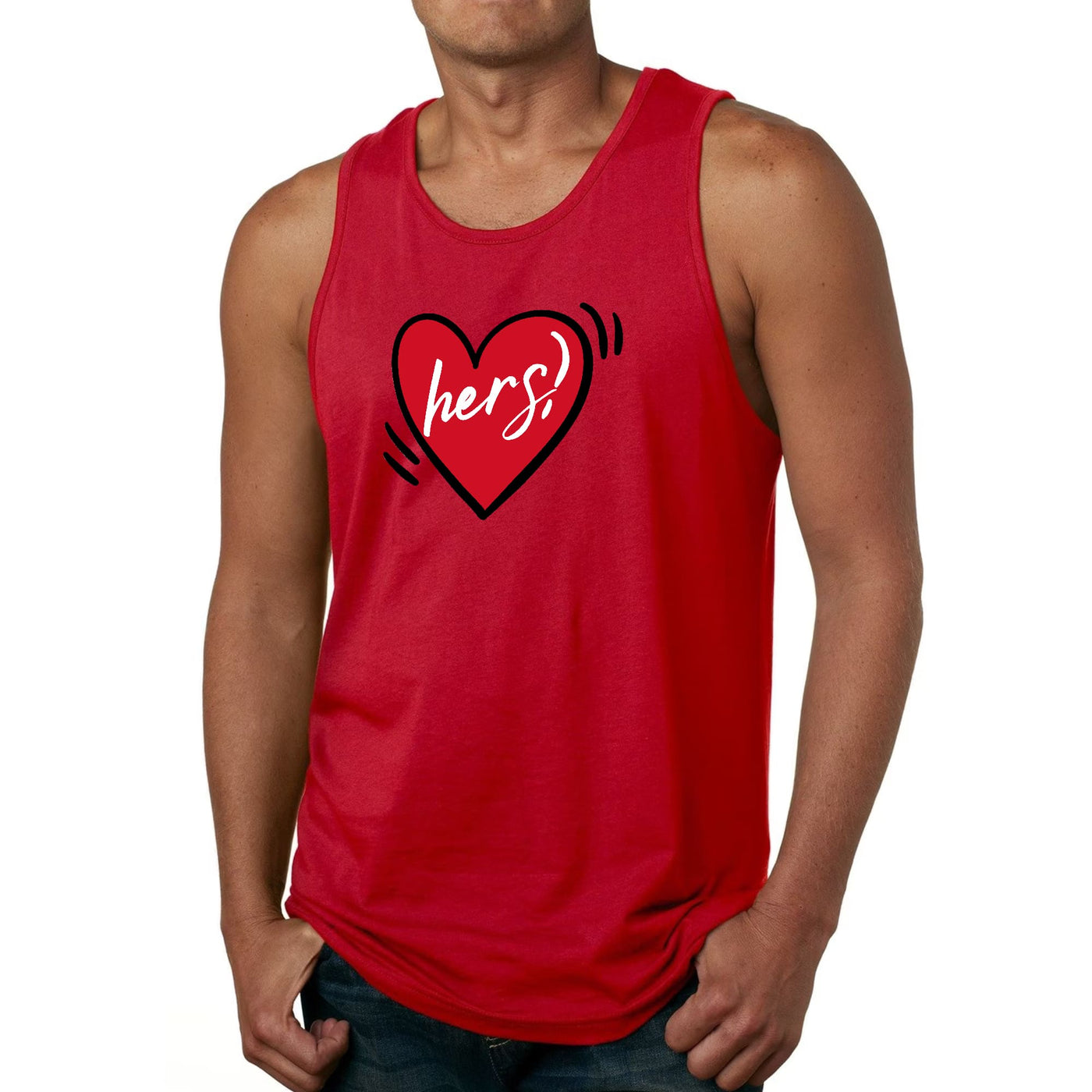 Mens Fitness Tank Top Graphic T-shirt Say It Soul Her Heart Couples - Mens