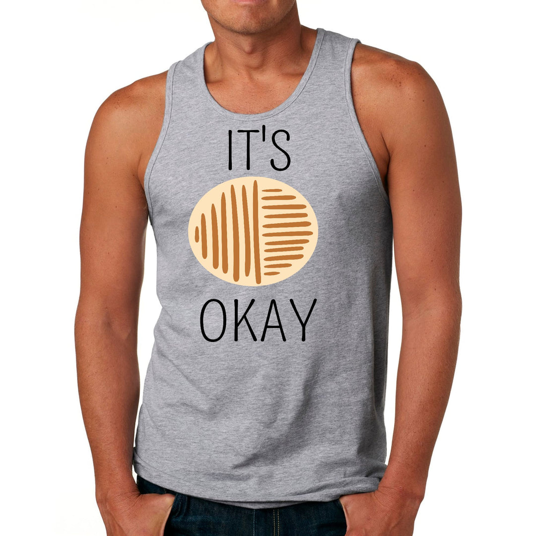 Mens Fitness Tank Top Graphic T-shirt Say it Soul - its Okay - Black - Mens