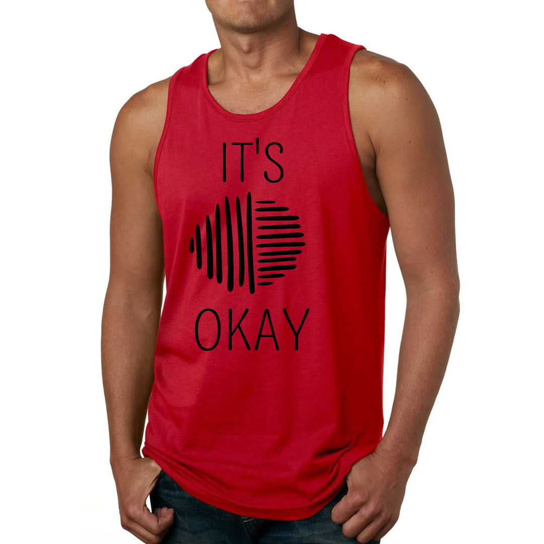 Mens Fitness Tank Top Graphic T-shirt Say it Soul - its Okay - Black - Mens