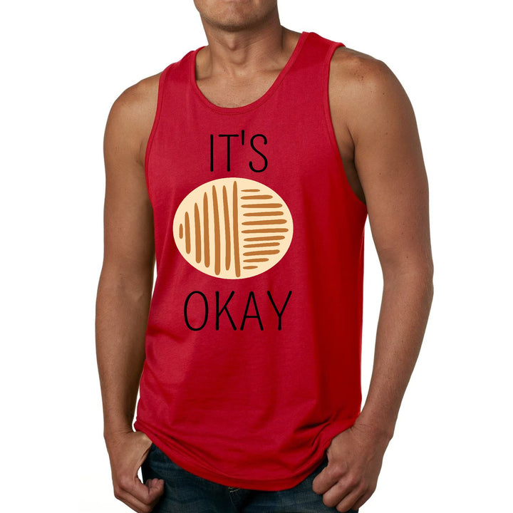 Mens Fitness Tank Top Graphic T-shirt Say it Soul - its Okay - Black - Mens