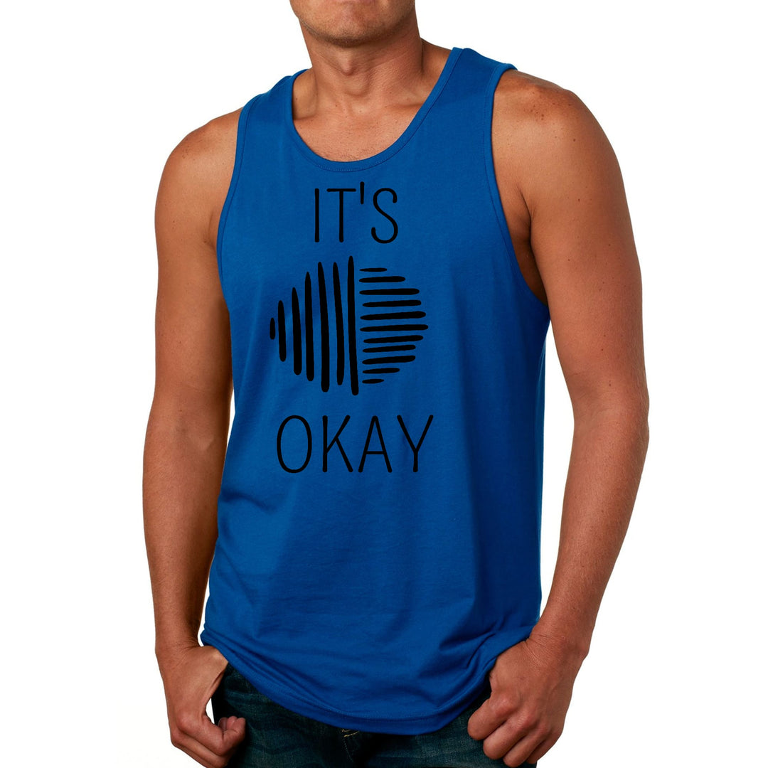 Mens Fitness Tank Top Graphic T-shirt Say it Soul - its Okay - Black - Mens