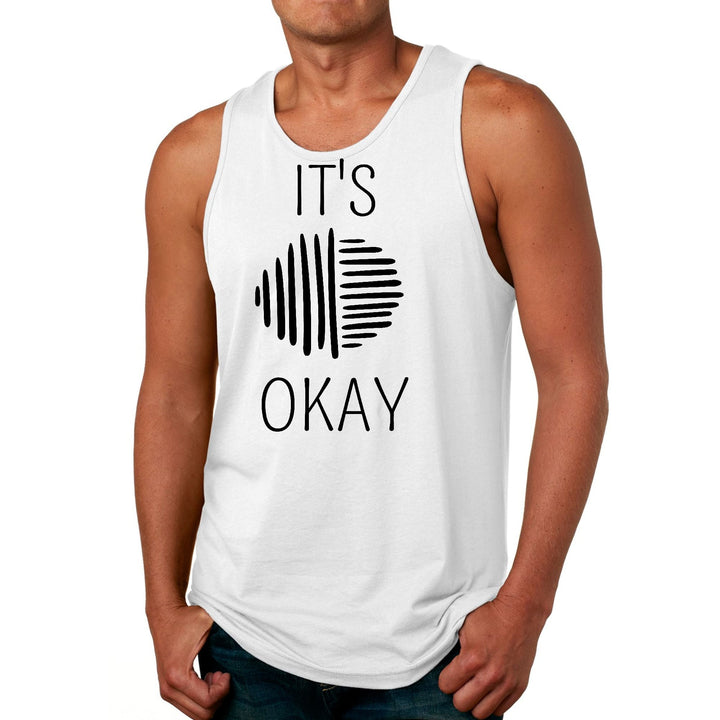 Mens Fitness Tank Top Graphic T-shirt Say it Soul - its Okay - Black - Mens