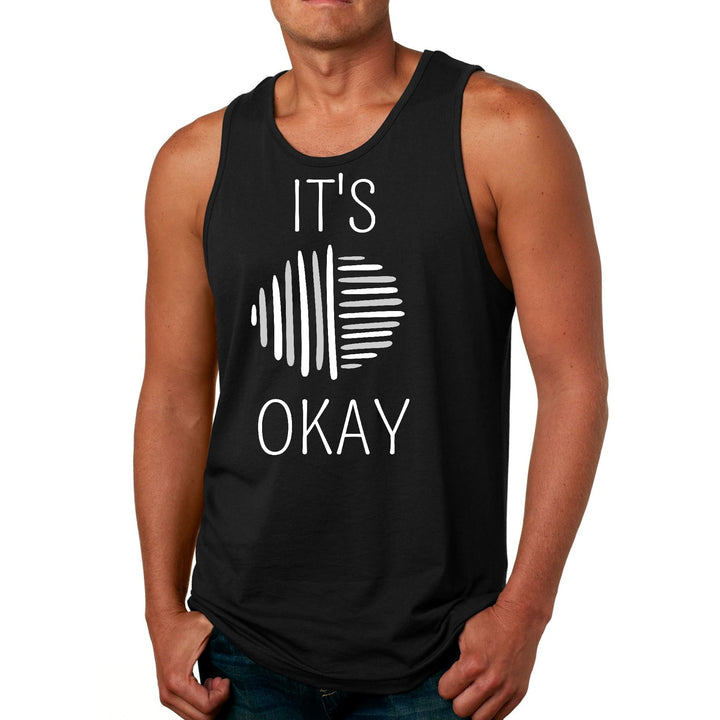 Mens Fitness Tank Top Graphic T-shirt Say it Soul its Okay Grey - Mens | Tank